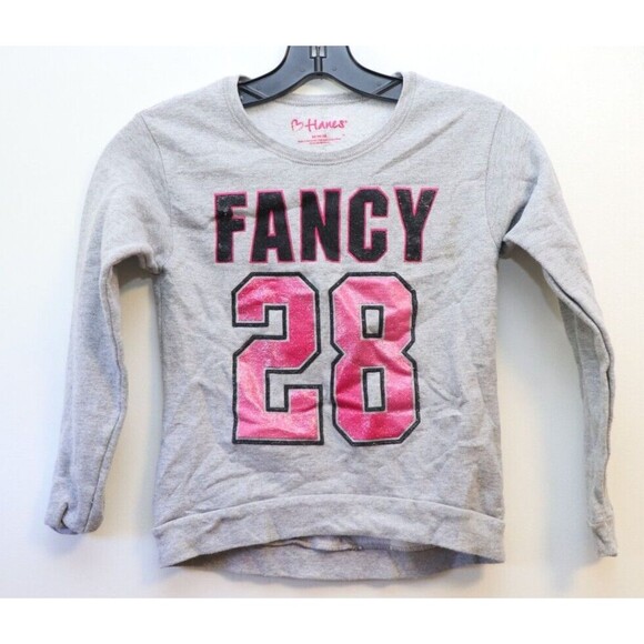 Hanes Grey Girls Fancy Sweatshirt Size Medium‎ - Picture 1 of 4
